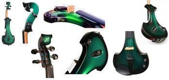 Bridge Aquila Electric Violin - Black/Green